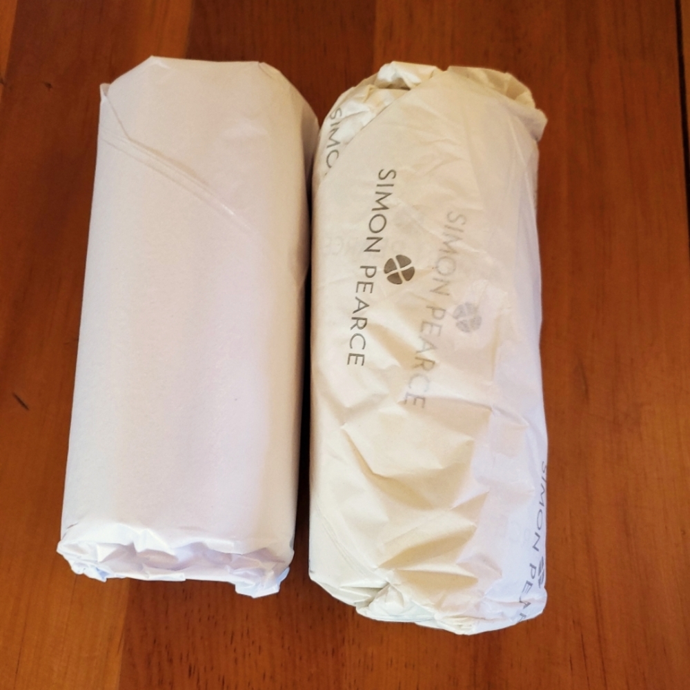 Simon Pearce 3" X 6" Ivory Pillar Candle Unscented Set of 2 Wrapped Brand NEW